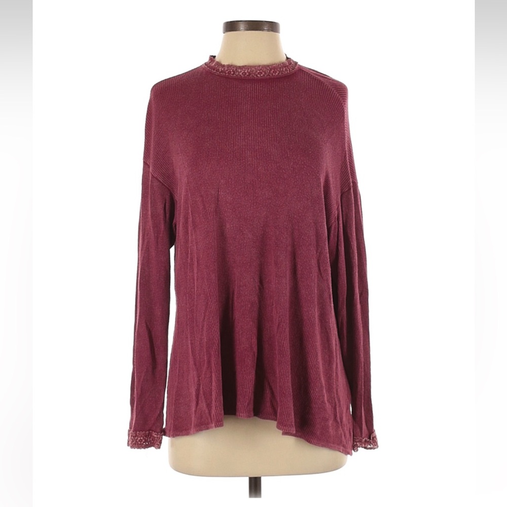 Altar'd State Burgundy Long Sleeve Top